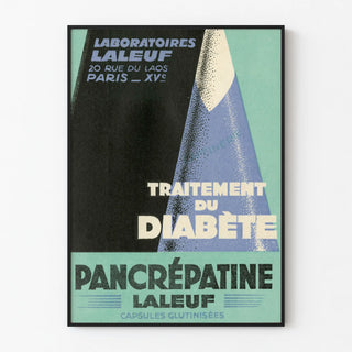 Vintage Poster for Pancreatine Laleuf Diabetes Treatment