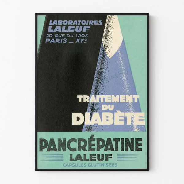 Vintage Poster for Pancreatine Laleuf Diabetes Treatment
