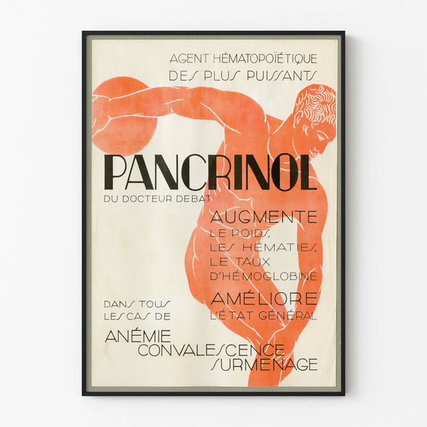 Vintage Pancrinol poster for health and well-being wall decoration