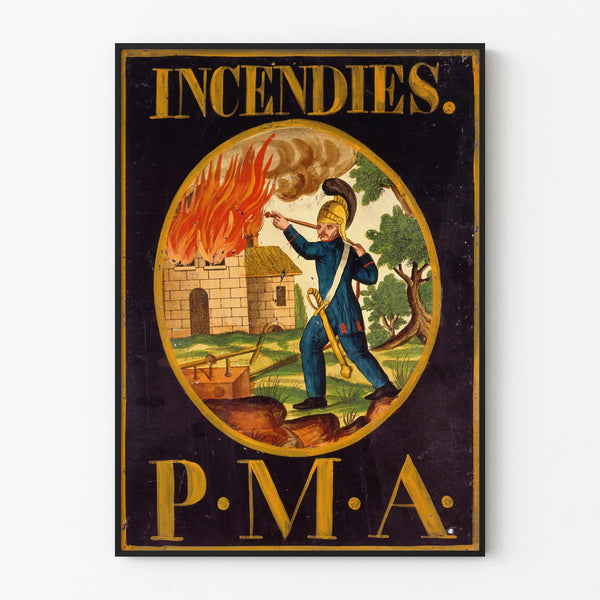 Vintage Poster Incendies P.M.A. for wall decoration