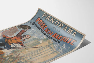 Vintage Poster of the Storming of the Bastille and Old Paris