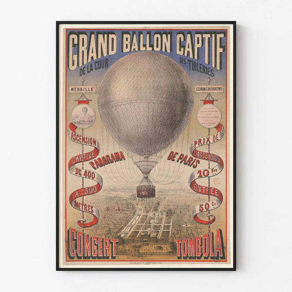 Vintage Poster of the Grand Ballon Captif - Panorama of Paris