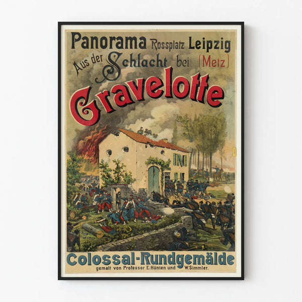Vintage Decorative Poster of the Battle of Gravelotte in Metz