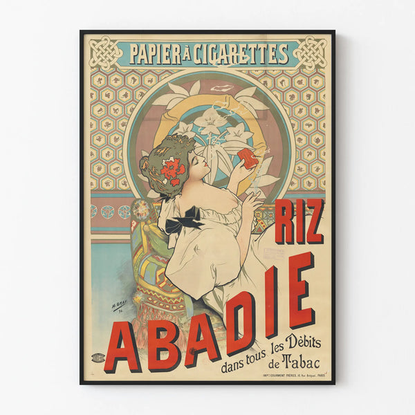 Vintage Poster Riz Abadie Cigarette Paper
