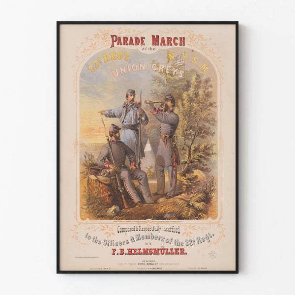 Vintage Poster Parade March 22nd Regiment N.Y.S.M. Union Greys