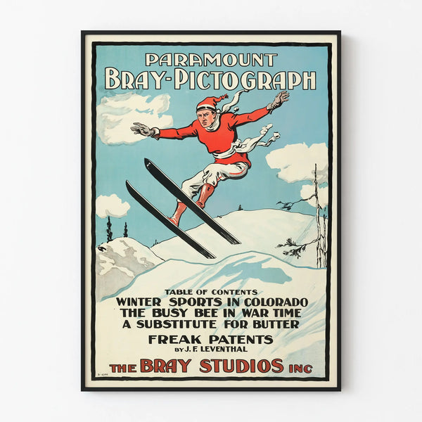 Vintage ski poster Paramount Bray-Pictograph 1920s
