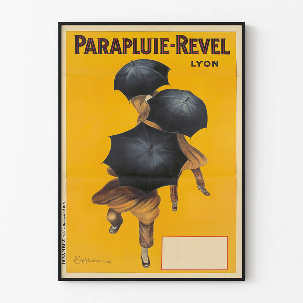 Vintage Poster of Parapluie-Revel with Yellow Background