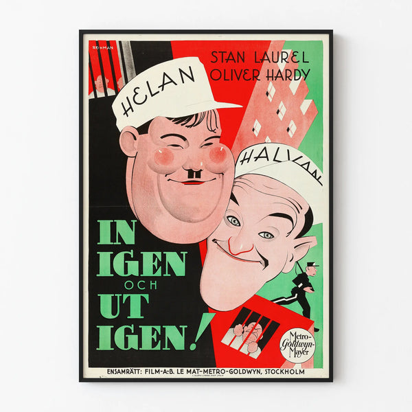 Vintage cinema poster Laurel and Hardy wall decoration