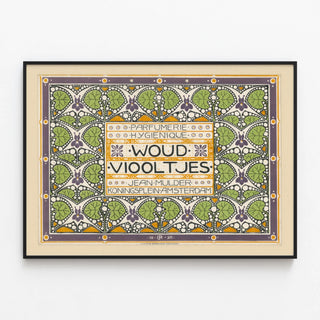 Decorative poster of Hygienic Perfume Woud Viooltjes Amsterdam — framed artwork on a wall