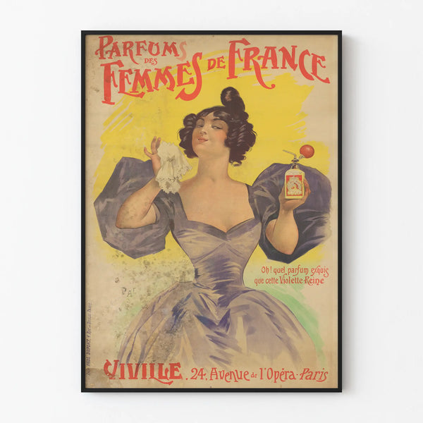Vintage poster of Perfumes of Women from France - Elegant wall decoration