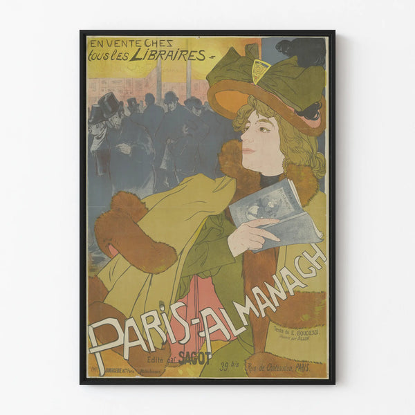 Vintage Paris Almanac Poster for Wall Decoration