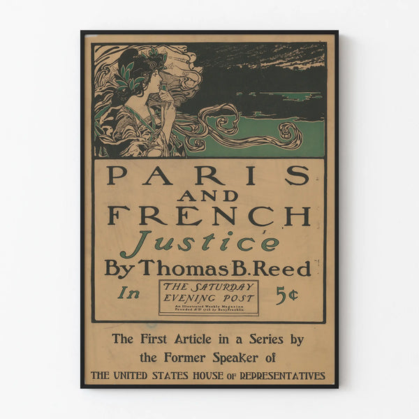 Vintage Paris and French Justice Poster Wall Decoration