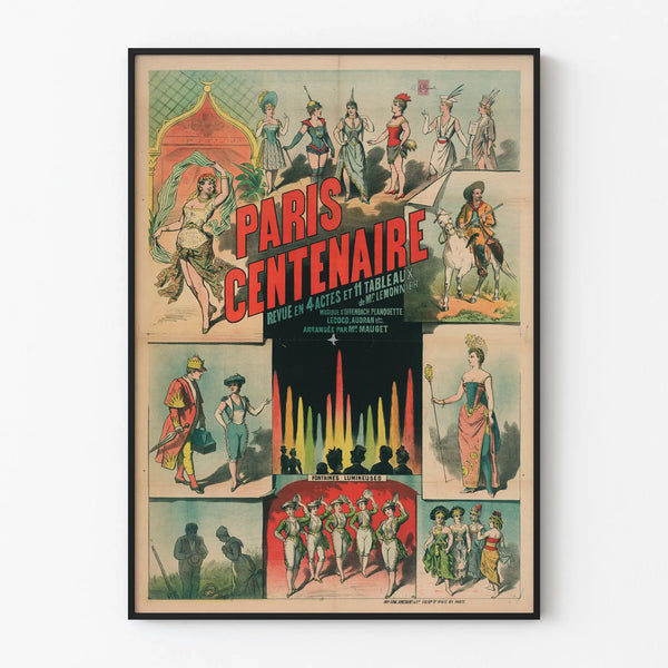Vintage Paris Centenary Poster, revised in 4 acts and 11 scenes