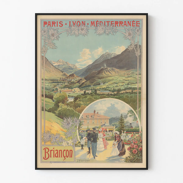 Vintage poster Paris Lyon Mediterranean Briançon wall decoration