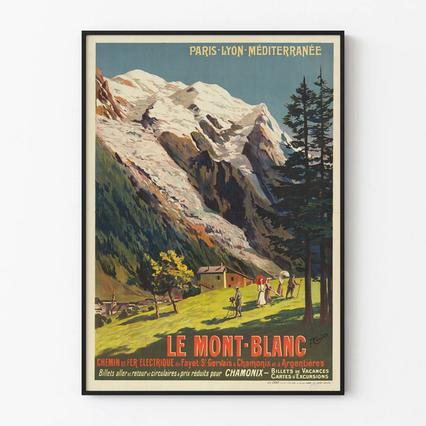 Vintage poster of Mont-Blanc train Paris-Lyon-Méditerranée