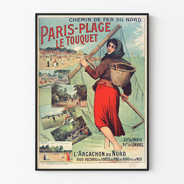 Vintage Paris-Plage Poster Le Touquet Wall Decoration