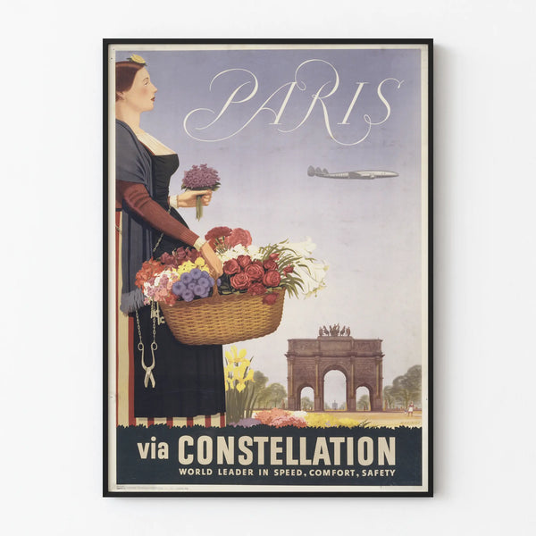 Vintage Paris Poster by Constellation - Retro Wall Decoration