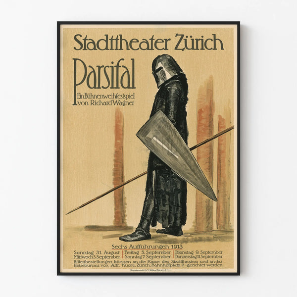 Vintage poster wall decoration Parsifal Stadttheater Zürich