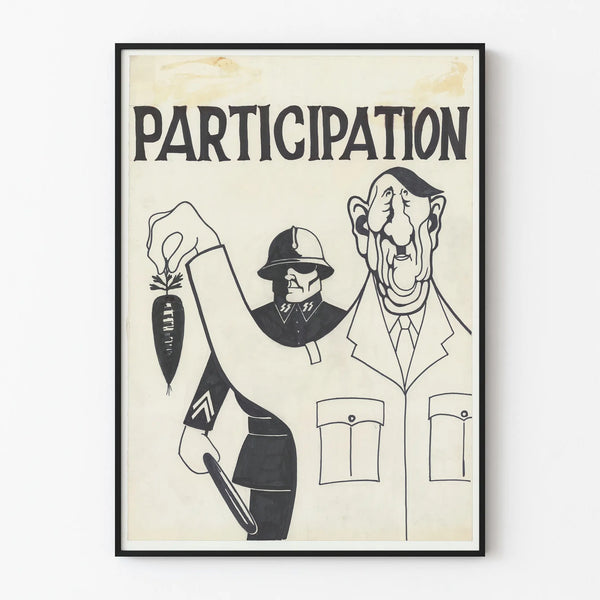 Vintage Participation Poster in Black and White Decorative