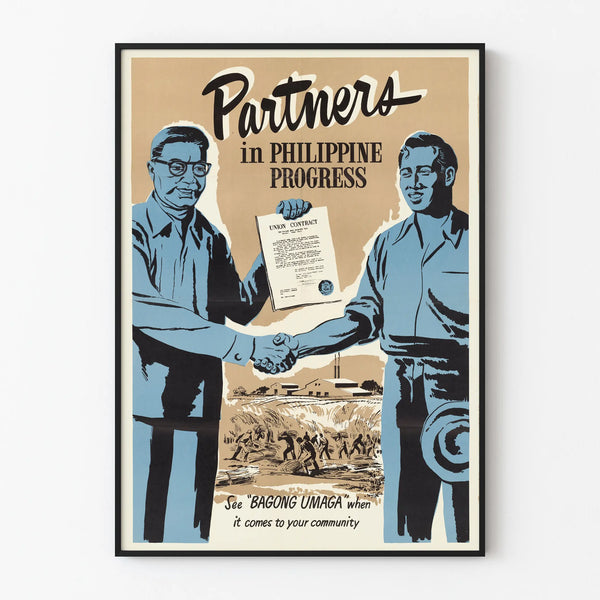 Vintage poster Partners in Philippine Progress – Historic wall decoration