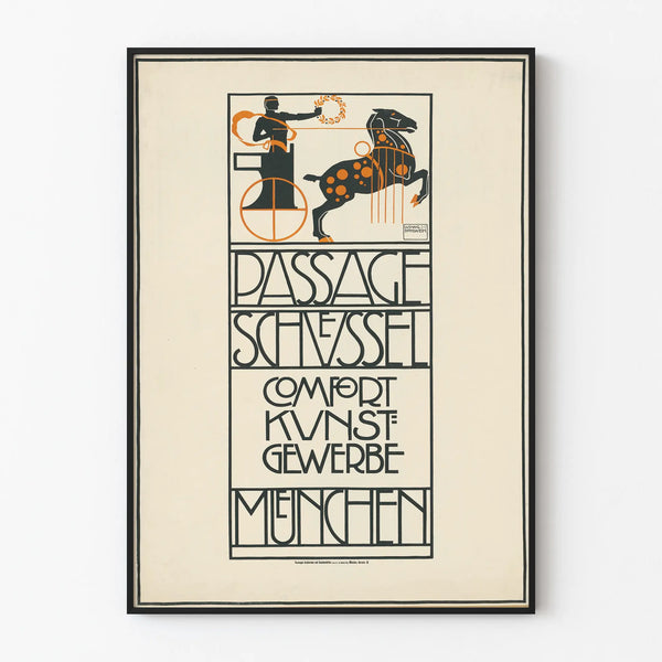 Vintage decorative poster Passage Schussel Kunstgewerbe Munich