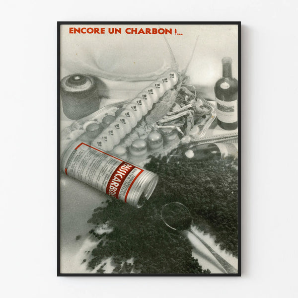 Vintage advertising poster Passi Charbon for retro wall decoration