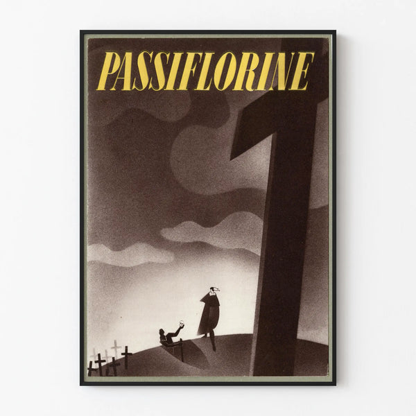 Retro Style Passiflorine Poster with Dramatic Flair