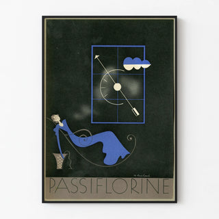 Elegant Blue Passiflorine Portrait Artistic Poster