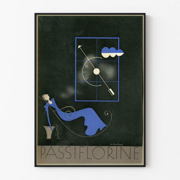 Elegant Blue Passiflorine Portrait Artistic Poster