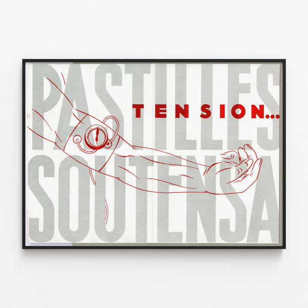 Vintage Poster Blood Pressure - Medical Wall Decoration — framed artwork on a wall
