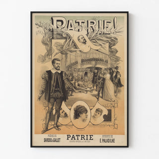 Vintage poster of the Grand Opera Patrie by Sardou, Gallet, and Paladilhe