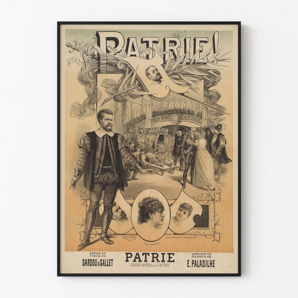 Vintage poster of the Grand Opera Patrie by Sardou, Gallet, and Paladilhe