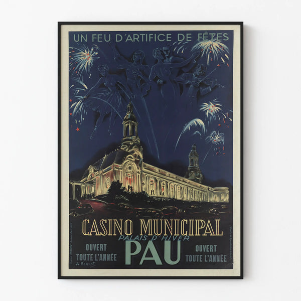 Vintage Poster of Casino Municipal Palais d'Hiver Pau