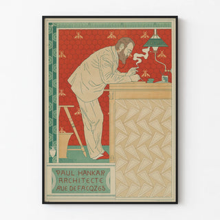Vintage Poster of Paul Hankar Architect by A. Crespin