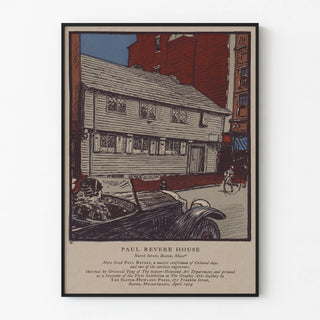 Vintage poster of the Paul Revere House in Boston