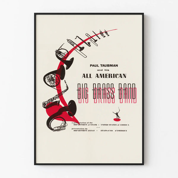 Vintage poster of Paul Taubman Big Brass Band wall decoration