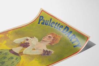 Vintage poster of Paulette Darty in period costume