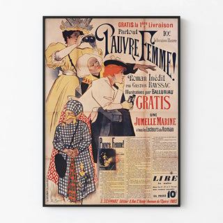 Vintage Poster Poor Woman - Unpublished Novel by Gaston Rayssac