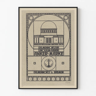 Poster Pavilion Exhibition Dresden 1906 Delmenhorster Linoleum Factory Anker Brand