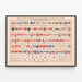 Vintage poster of the pavilions and badges of the main world powers — framed artwork on a wall