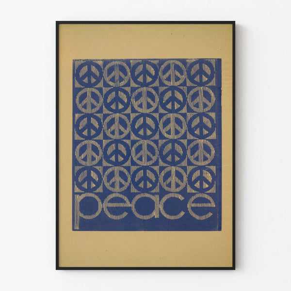 Wall Poster of Graphic Art Peace Symbol in Blue