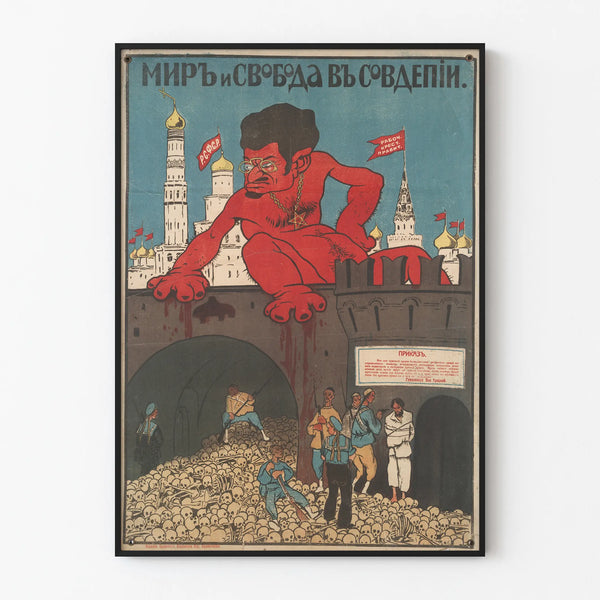 Historical Caricature Poster of the Russian Revolution