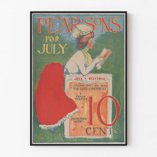 Vintage Pearsons Poster for July Art Deco Style