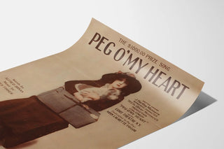 Vintage poster 'Peg O'My Heart' with portrait and antique writing