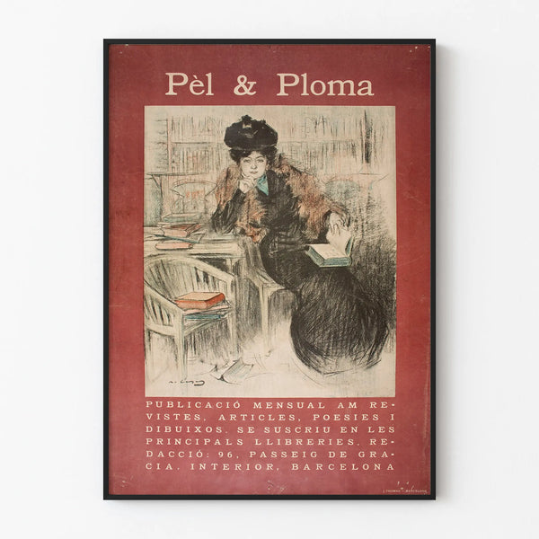Vintage poster Pèl & Ploma for wall decoration