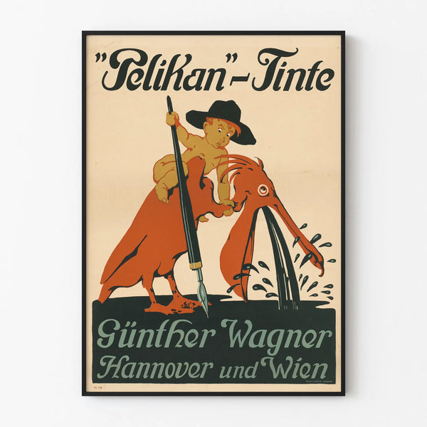 Vintage poster of Pelikan ink by Günther Wagner