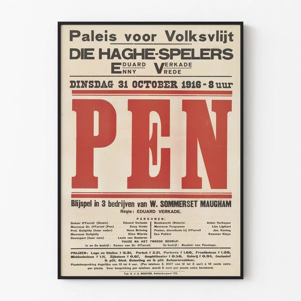 Vintage theater poster PEN, 1916