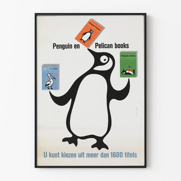 Vintage Penguin and Pelican Books Poster - Literary Wall Decoration