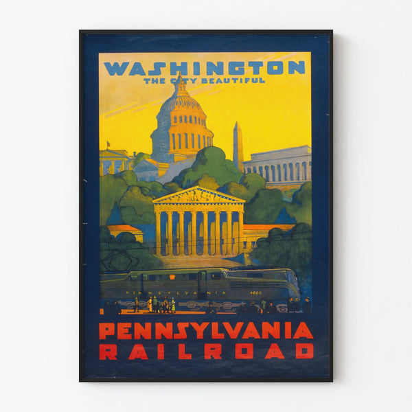 Vintage Wall Decoration Poster Washington Pennsylvania Railroad