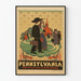 Vintage Pennsylvania Poster The Little Red Schoolhouse